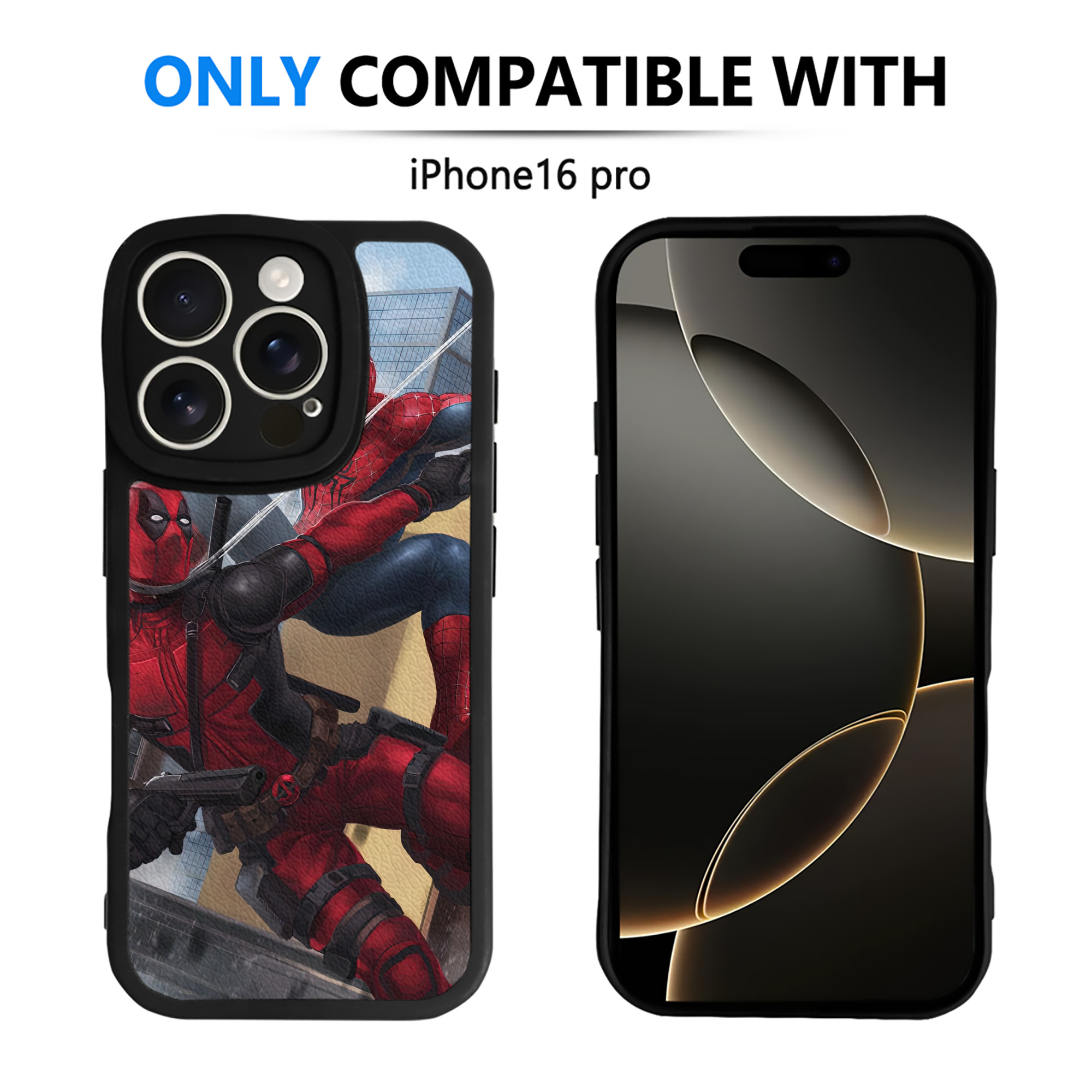 （画像用） Deadpool デッドプール 【iPhone 16シリーズ対応】シリコンスマホケース（レザー調） 材質：シリコン